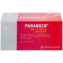 Viên nén Panangin Gedeon bổ sung kali, magnesi dùng trong suy tim (50 viên)