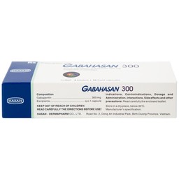 Thuốc Gabahasan 300 Hasan điều trị hỗ trợ trong động kinh cục bộ, đau viêm dây thần kinh ngoại biên (3 vỉ x 10 viên)