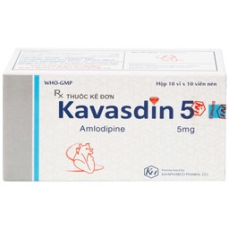Thuốc Kavasdin 5 Khánh Hòa hỗ trợ điều trị tăng huyết áp (10 vỉ x 10 viên)