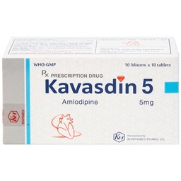 Thuốc Kavasdin 5 Khánh Hòa hỗ trợ điều trị tăng huyết áp (10 vỉ x 10 viên)