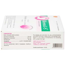 Viên nhai Kremil-S United điều trị đau dạ dày, giảm nóng rát dạ dày, ợ nóng, ợ chua (10 vỉ x 10 viên)