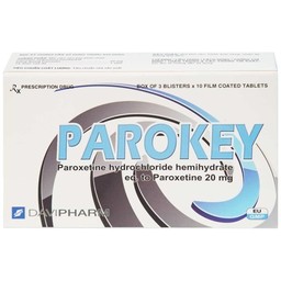 Viên nén Parokey 20mg DaViPharm điều trị trầm cảm, rối loạn ám ảnh cưỡng bức (3 vỉ x 10 viên) 