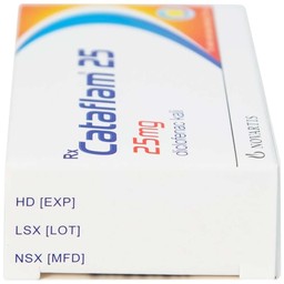 Thuốc Cataflam 25 Novartis điều trị đau sau chấn thương, viêm và sưng do bong gân (1 vỉ x 10 viên)