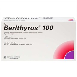 Thuốc Berlthyrox 100 Menarini điều trị thiểu năng tuyến giáp (4 vỉ x 25 viên)