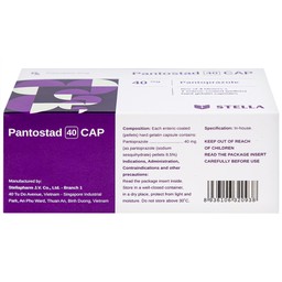 Thuốc Pantostad 40 CAP Stella điều trị viêm thực quản (4 vỉ x 7 viên)