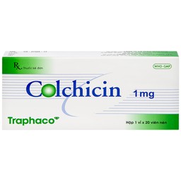 Thuốc Colchicin 1mg Traphaco phòng tái phát viêm khớp do gút và điều trị dài ngày bệnh gút (1 vỉ x 20 viên)