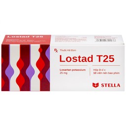 Thuốc Lostad T25 25mg Stella điều trị tăng huyết áp (3 vỉ x 10 viên)