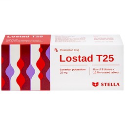 Thuốc Lostad T25 25mg Stella điều trị tăng huyết áp (3 vỉ x 10 viên)