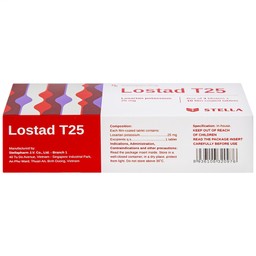Thuốc Lostad T25 25mg Stella điều trị tăng huyết áp (3 vỉ x 10 viên)