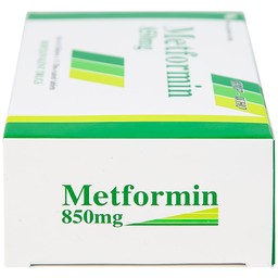 Viên nén Metformin 850mg Tipharco điều trị đái tháo đường không phụ thuộc insulin típ 2 (4 vỉ x 15 viên) 