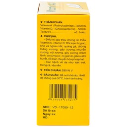 Thuốc Vitamin A-D HDpharma điều trị tình trạng thiếu Vitamin A và D (5 vỉ x 10 viên)