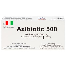 Thuốc Azibiotic 500 Medipharco điều trị nhiễm khuẩn (2 vỉ x 3 viên)