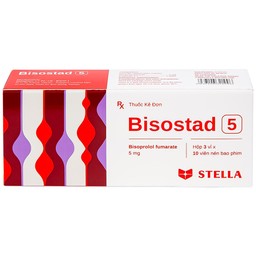 Thuốc Bisostad 5 Stella điều trị tăng huyết áp và đau thắt ngực (3 vỉ x 10 viên)