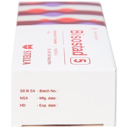 Thuốc Bisostad 5 Stella điều trị tăng huyết áp và đau thắt ngực (3 vỉ x 10 viên)