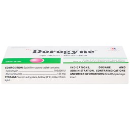 Thuốc Dorogyne Domesco điều trị các bệnh nhiễm khuẩn răng miệng cấp và mạn tính (2 vỉ x 10 viên)