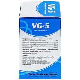 Thuốc VG-5 Danapha điều trị hạ men gan, viêm gan (40 viên) 