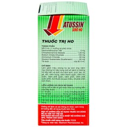 Siro ho Atussin United hỗ trợ giảm các triệu chứng ho (60ml)