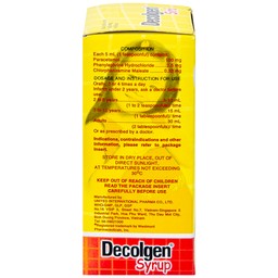 Siro Decolgen Untied điều trị các triệu chứng cảm thông thường, viêm mũi dị ứng (60ml)