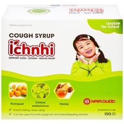 Siro hỗ trợ giảm ho tiêu đờm Ích Nhi Nam Dược (30 gói x 5ml)