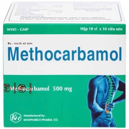 Viên nén Methocarbamol 500mg Khapharco điều trị ngắn hạn cơn đau, co thắt cơ, bong gân (10 vỉ x 10 viên)