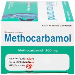 Viên nén Methocarbamol 500mg Khapharco điều trị ngắn hạn cơn đau, co thắt cơ, bong gân (10 vỉ x 10 viên)