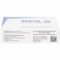 Thuốc Sertil 50 Kwality Pharmaceutical điều trị bệnh trầm cảm, hội chứng hoảng sợ (3 vỉ x 10 viên)