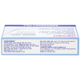 Thuốc tránh thai khẩn cấp Cerciorat 1.5mg Exeltis (1 viên)