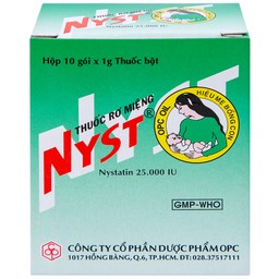 Thuốc rơ miệng Nyst 25.000IU OPC dự phòng và điều trị bệnh Candida miệng (10 gói)