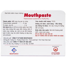 Gel bôi niêm mạc miệng Mouthpaste Medipharco giảm viêm, tổn thương (5g)