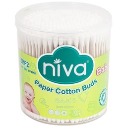Tăm bông sơ sinh Niva BHP2 2 đầu tròn vệ sinh tai, mũi, vệ sinh cá nhân (400 que) 