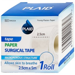 Băng cuộn giấy Plaid Young Plaster-Paper 2.5cmx5m giúp cố định băng gạc và dụng cụ y tế Young chemical