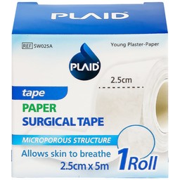 Băng cuộn giấy Plaid Young Plaster-Paper 2.5cmx5m giúp cố định băng gạc và dụng cụ y tế Young chemical