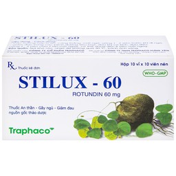 Thuốc Stilux-60 Traphaco dùng lo âu, căng thẳng, mất ngủ (10 vỉ x 10 viên) 