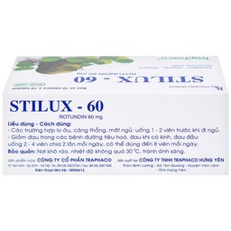 Thuốc Stilux-60 Traphaco dùng lo âu, căng thẳng, mất ngủ (10 vỉ x 10 viên) 