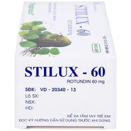 Thuốc Stilux-60 Traphaco dùng lo âu, căng thẳng, mất ngủ (10 vỉ x 10 viên) 