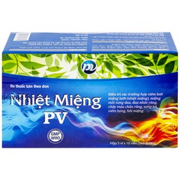 Thuốc Nhiệt Miệng PV điều trị viêm loét miệng, lưỡi và miệng môi sưng đau (5 vỉ x 10 viên)