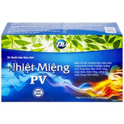 Thuốc Nhiệt Miệng PV điều trị viêm loét miệng, lưỡi và miệng môi sưng đau (5 vỉ x 10 viên)