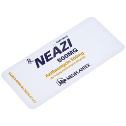 Viên nén Neazi 500mg Mediplantex điều trị viêm xoang cấp, viêm họng, amidan (1 vỉ x 3 viên)