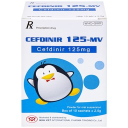 Bột pha hỗn dịch uống Cefdinir 125 - MV USP điều trị nhiễm khuẩn (10 gói)