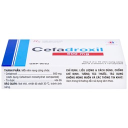 Thuốc Cefadroxil 500mg Domesco điều trị nhiễm khuẩn (2 vỉ x 10 viên)