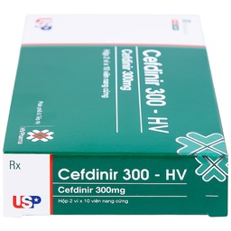 Thuốc Cefdinir 300 - HV USP điều trị nhiễm khuẩn (2 vỉ x 10 viên)