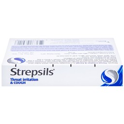Viên ngậm Strepsils Throat Irritation & Cough Reckitt Benckiser giúp làm sạch đường thở và kiểm soát ho (2 vỉ x 12 viên)