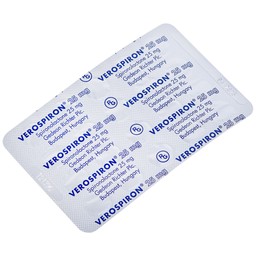 Thuốc Verospiron 25mg Gedeon điều trị phù, tăng huyết áp, cường aldosterone tiên phát và giảm kali huyết (1 vỉ x 20 viên)