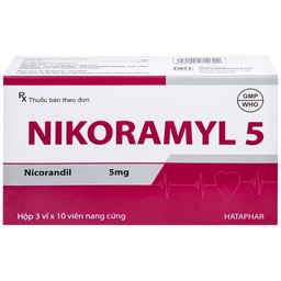 Viên nang cứng Nikoramyl 5 Hà Tây phòng và điều trị cơn đau thắt ngực (3 vỉ x 10 viên) 