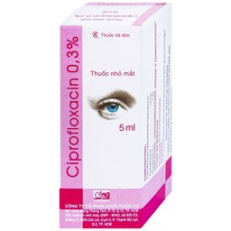 Thuốc nhỏ mắt Ciprofloxacin 0.3% Dược 3-2 điều trị loét giác mạc (5ml)