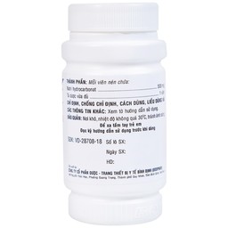 Thuốc Natri Bicarbonat 500mg Bidiphar điều trị nhiễm toan chuyển hóa, khó tiêu hóa, ợ nóng (160 viên)