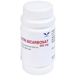 Thuốc Natri Bicarbonat 500mg Bidiphar điều trị nhiễm toan chuyển hóa, khó tiêu hóa, ợ nóng (160 viên)
