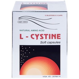 Viên nang mềm L-Cystine 500mg Medisun bổ sung cho người suy dinh dưỡng, kém hấp thu, sạm da (12 vỉ x 5 viên)