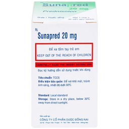 Thuốc Sunapred 20mg Donaipharm chống viêm, chống dị ứng (30 viên) 