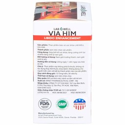 Viên uống Via Him Lab Well bồi bổ sức khỏe, tăng cường sinh lực và khả năng sinh lý ở nam giới (30 viên)